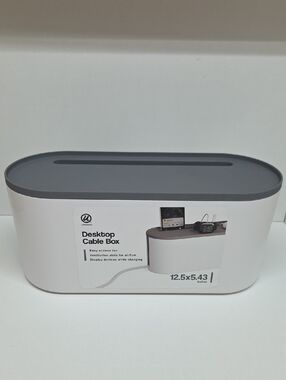U Brands Cable Management Box in White and Charcoal